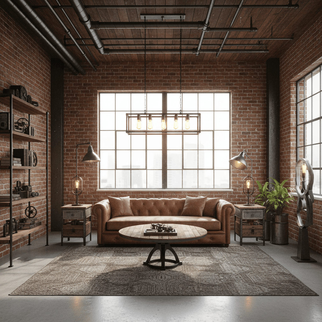Industrial style room designed with Decor Home AI - AI Interior Design App